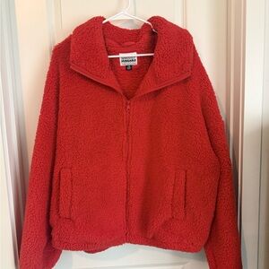 American Eagle Outfitters Red Teddy Jacket